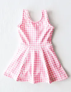 Vestido 2 em 1 para crianças, vestido 2 em 1 estampado com flores para meninas e meninas, roupa esportiva para adolescentes, fitness, ioga, treinamento e dança