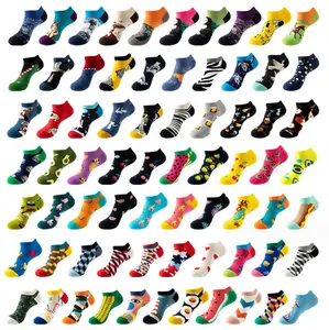 WUYANG Wholesale Funny Happy Man Ankle Socks Custom Logo Crew Cotton Socks Fast Delivery