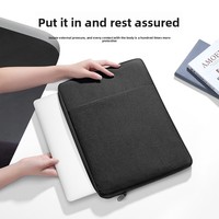 Housse d'ordinateur portable unie, simple et portable, avec doublure polaire, imperméable, résistante à l'usure et légère, pour ordinateur 14 pouces