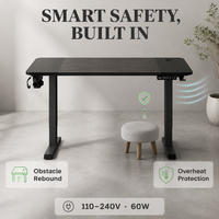 Bureau électrique réglable AOR 2026 à moteur unique avec fonction anti-collision, verrou de sécurité, trou de câblage – Vente en gros usine