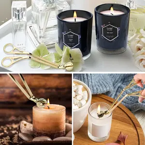 Candle Accessories Laser Logo Wick Scissors Gold Candle Care Tools Kit Cutter Stainless Steel Wick Trimmer For Candle Lovers