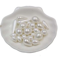 Perles d'imitation goutte d'eau multicolores à demi-trou Perles naturelles en vrac pour bijoux à bricoler soi-même-Boucles d'oreilles Shijia Pendentif