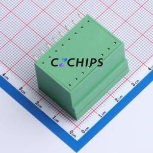 A381RH-8P0G36 Plug-in Terminal Block Bent Lead Through Hole,P=3.81mm Connector 2x8P 3.81mm Green 16P - Product Image 2