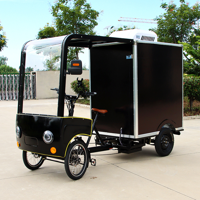 New Arrive 4 Wheel Electric Cargo Bike Adult City Cargo Bicycle EBike Cargo Express Delivery Vehicle Refrigerated Container