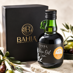 Huile d'olive extra vierge liquide OEM sous marque privée, durée de conservation de 3 ans, en bouteille en verre foncé, pour la cuisine haut de gamme et les soins de la peau - Laboratoire Bahia - Product Image 1