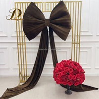 Grand nœud géant en velours rouge pour Noël, mariage, événements, décoration de fond de scène, vente en gros