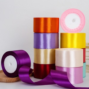 Pita Satin Poliester Satu Sisi 5cm 25 Yard Per Gulung untuk Dekorasi Natal, Pernikahan, dan Ulang Tahun - Product Image 2