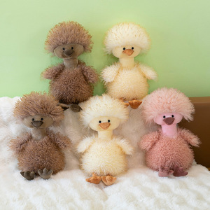 2026 nouveau mignon jaune canard poupée cheveux bouclés Super doux en peluche Explosion champignon tête couette pour filles ODM <span class=keywords><strong>personnalisable</strong></span> pour - Product Image 2