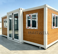 Maison conteneur pliable de 20 pieds, cuisine modulaire, maison préfabriquée pour l'extérieur, pour habitation