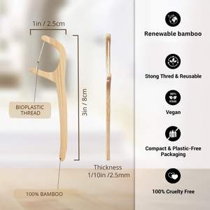 Dents parfaites et propres <span class=keywords><strong>Fil</strong></span> <span class=keywords><strong>dentaire</strong></span> en bambou <span class=keywords><strong>Manche</strong></span> en bambou durable <span class=keywords><strong>Fil</strong></span> en nylon sans BPA Écologique ne blesse pas les gencives pour tous les âges - Product Image 3