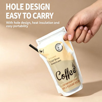 Pochette personnalisée imprimée en héliogravure pour café infusé à froid, jetable, portable, autoportante, avec ouverture facile et accroche pour suspension