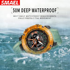 Montres de sport pour hommes SMAEL, quartz, étanches, affichage numérique LED, chronomètre analogique, réveil, montre-bracelet 8058 pour homme - Product Image 3