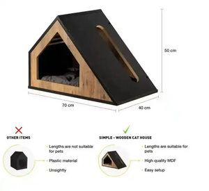 Presa di fabbrica colore puro stile delizioso prezzo competitivo in legno cat <span class=keywords><strong>dog</strong></span> house in legno casetta per gatti case per animali domestici - Product Image 5