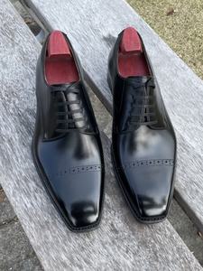 Goodyear Chaussures derby formelles d'affaires de style britannique à trois articulations à la mode Chaussures en cuir sculptées à la main Brock pour hommes - Product Image 2