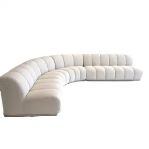 Canal Contemporâneo Sofá Modular Set Móveis Moderna Sala Seccional Branco 3 Seater Boucle Sofá Curvo