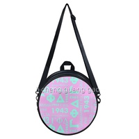 Sac à main rond en PU pour femme GPD Gamma Phi Delta, design tendance avec lettres grecques, sac de week-end rond à bandoulière