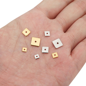 Separadores Cuadrados de Acero Inoxidable, Chapados en Oro y Plata, Accesorios para Joyería DIY, Suministros para Abalorios - Product Image 4