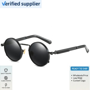 Lunettes de soleil polarisées rétro punk rock pour hommes UV400 TAC en alliage rondes pour extérieur et plage, personnalisables en gros 2026 - Product Image 2