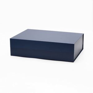 Boîtes cadeaux pliables en vrac pour produits de literie bleu marine A3 peu profondes - Product Image 2