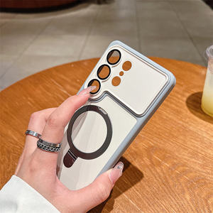 Factory Matte Magnetic Phone Case <b>for</b> Samsung S26 Ultra Plus With Metal Ring Stand <b>Glass</b> Lens <b>Film</b> Shockproof Protective Cover - Product Image 5
