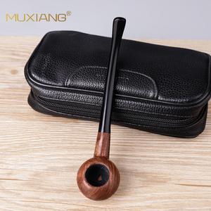 Muxiang Wooden Tobacco Pipe Straight Type Handmade Smoking Pipe With Case For Personal Gift - Product Image 2