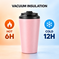 Gobelet isotherme double paroi en acier inoxydable 304 de 12 oz pour café, tasse de voyage réutilisable et portable, personnalisable avec logo OEM