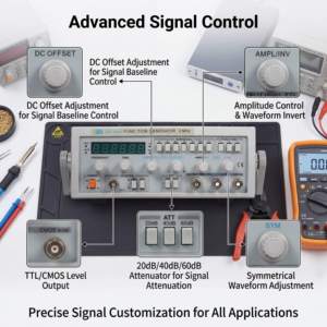 Multifunktionaler Longwei LW-1641 Digitaler Rechtecksignalgenerator 200MHz Frequenzauflösung 16-Bit 4,3 Zoll Touchdisplay - Product Image 5