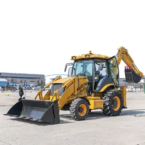 Backhoe Loader With 6 In 1 Bucket Enables Multifunctional Operation Digging And Dozing