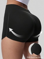 Shorts de yoga pour femmes, sans couture, ajustés, taille haute, effet push-up, 3'' - Taille moyenne, shorts de sport pour le volleyball