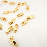 Fermoir à ressort en laiton plaqué cuivre 14K, forme queue de poisson, pour la fabrication de bijoux et de colliers, accessoire d'atelier