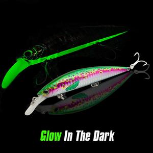 Leurre Minnow Lourd FJORD 110mm 37g Coulant avec Yeux 3D, Kit de Leurres Souples Personnalisés pour la Pêche en Mer et la Truite - Product Image 2