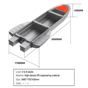Bote Plegable de Plástico Ensamblable, Apto para 4-6 Personas, para Entretenimiento al Aire Libre, Bote de Pesca - Product Image 5