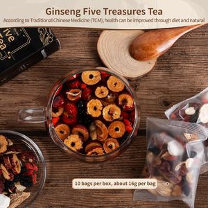 Ginseng polygonatum de haute qualité pour hommes Mûrier Wolfberry Thé cinq trésors Nettoyage et désintoxication des reins biologiques - Product Image 4