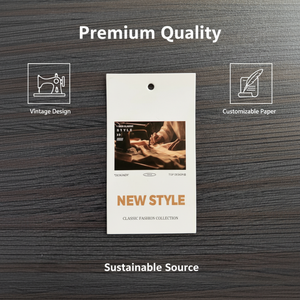 Etiquetas colgantes personalizadas con estampado en lámina dorada, etiquetas colgantes para ropa, etiquetas colgantes de papel texturizado blanco, botones de repuesto de lujo - Product Image 4