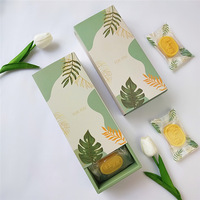 Boîtes en papier vertes de luxe pour biscuits de pâtisserie Boîte à macarons française Boîte cadeau à tiroir pour emballage de boulangerie sucrée