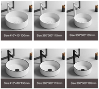 Lavabo rond, lavabo de petite taille pour balcon de la maison salle de bain en acrylique modifié, mini bassin simple petit bassin rond