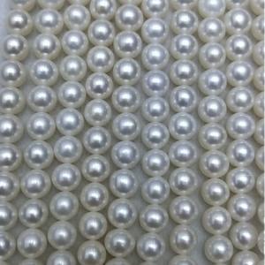 Perles de culture d'eau douce blanches de haute qualité 9-10 mm, collier semi-fini, perles naturelles, petites imperfections, idéal pour la vente en gros - Product Image 5