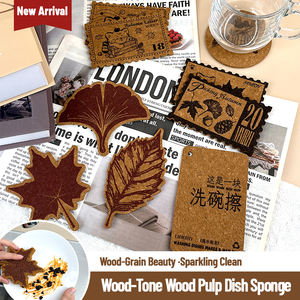Éponge de cuisine personnalisée en pâte de bois imprimée, <span class=keywords><strong>non</strong></span> abrasive, réutilisable, pour le lavage des casseroles et des vaisselles - Product Image 3