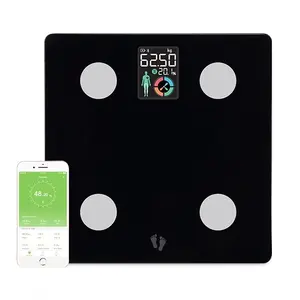 OEM Toughened Glass Bluetooth Weight Scale Bathroom Outdoor Digital Smart Colorful Lcd Display Body Fat Weight Scale