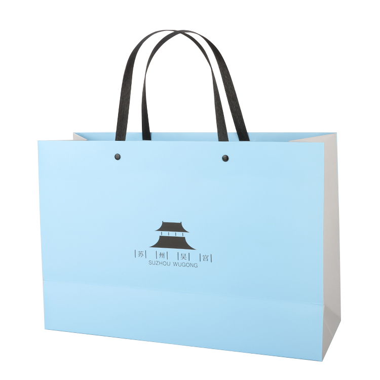 Recyclable luxury paper bags packaging kraft shopping paper bag with handle