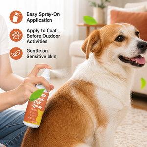 Spray <span class=keywords><strong>anti</strong></span>-<span class=keywords><strong>puces</strong></span> et tiques pour animaux de compagnie, <span class=keywords><strong>naturel</strong></span>, non parfumé, nettoyage doux, peau confortable pour chiens et <span class=keywords><strong>chats</strong></span>, utilisation toute saison - Product Image 4