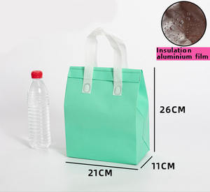 Sac isotherme commercial portable en non-tissé pour le transport et l'emballage de vin (1/2/4/6 bouteilles), vert, capacité 15L, avec motif lettre - Product Image 1