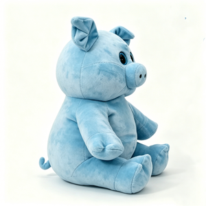 Peluche de Cerdo Gordito Azul Claro Personalizable, Peluche Suave Kawaii, Lindo Peluche de Cerdo de Ojos Grandes para Niños - Product Image 5