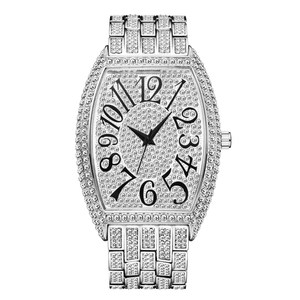 Montre de luxe de haute qualité pour homme, quartz japonais, entièrement sertie de diamants, style hip-hop, étanche, dorée, effet glacé - Product Image 2