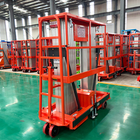 Plateforme élévatrice à double mât en aluminium à propulsion électrique pour le nettoyage des bâtiments