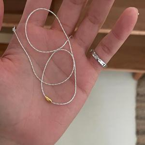 Collar de Plata de Ley S925 con Diseño de Espina de Serpiente y Diamantes de Burbuja para Mujer, Simple, Lujoso, en Capas, con Sensación de Alta Gama - Product Image 1