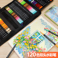Lot de marqueurs double-pointe lavables en plastique et stylos aquarelles, coffret cadeau de papeterie pour le dessin des enfants, vente en gros