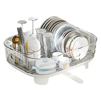 Égouttoir à vaisselle de cuisine sur pied, support de rangement pour bols et assiettes, égouttoir d'évier, organisateur de plan de travail en plastique haute transparence