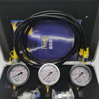 3 Gauge Hydraulic Pressure Measurement Instruments Hydraulic Pressure Test Gauge Kits for Construction Machine Measuring Tool