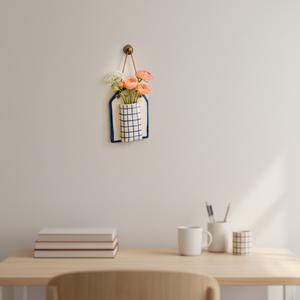Vase mural en <span class=keywords><strong>c</strong></span>éramique bleu 10x14cm pour bourgeons de fleurs, vase en <span class=keywords><strong>c</strong></span>éramique suspendu - Product Image 2